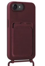 NoXx NoXx iPhone 17e Hoesje Pashouder met Koord - Aubergine