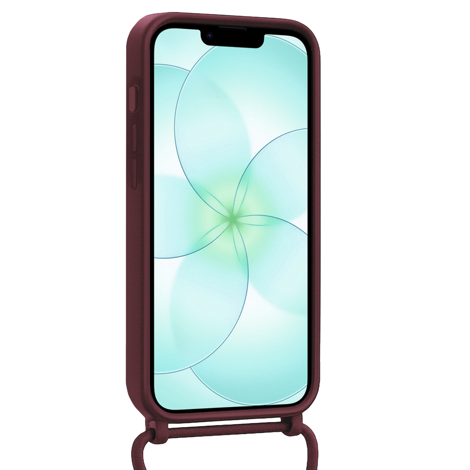 Forterra Forterra iPhone 17e Hoesje Pashouder met Koord - Aubergine