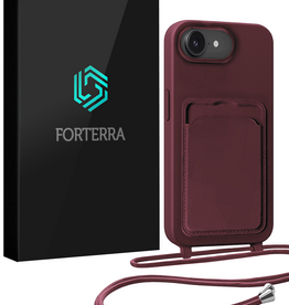 Forterra Forterra iPhone 17e Hoesje Pashouder met Koord - Aubergine