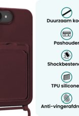 Forterra Forterra iPhone 17e Hoesje Pashouder met Koord - Aubergine - 2 PACK
