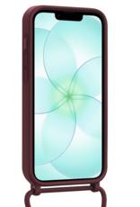 Forterra Forterra iPhone 17e Hoesje Pashouder met Koord Met 2x Screenprotector - Aubergine