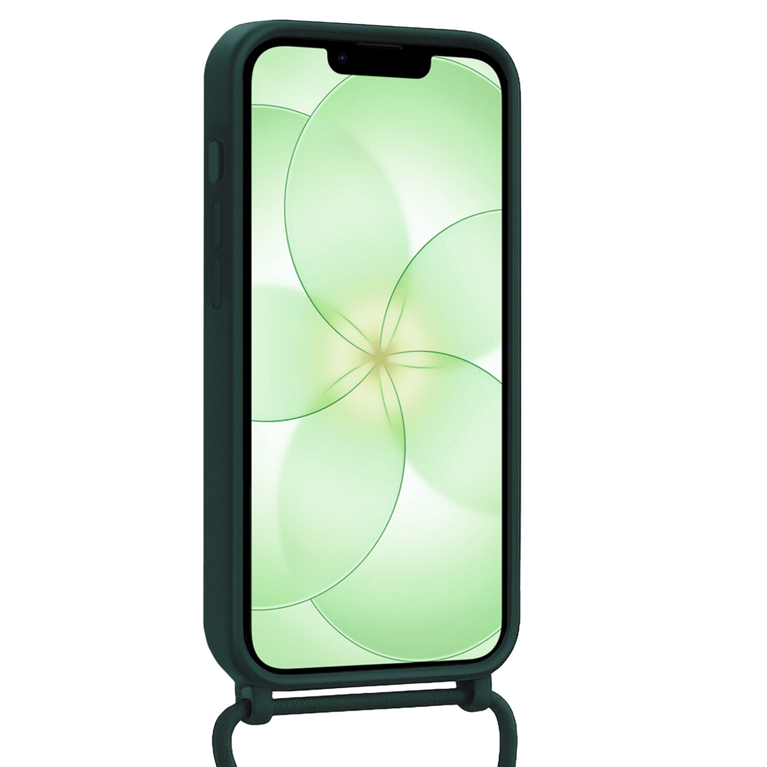 BASEY. BASEY. iPhone 17e Hoesje Pashouder met Koord Met Screenprotector - Donkergroen