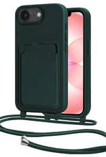 NoXx NoXx iPhone 17e Hoesje Pashouder met Koord - Donkergroen