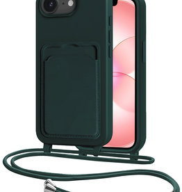 NoXx NoXx iPhone 17e Hoesje Pashouder met Koord - Donkergroen