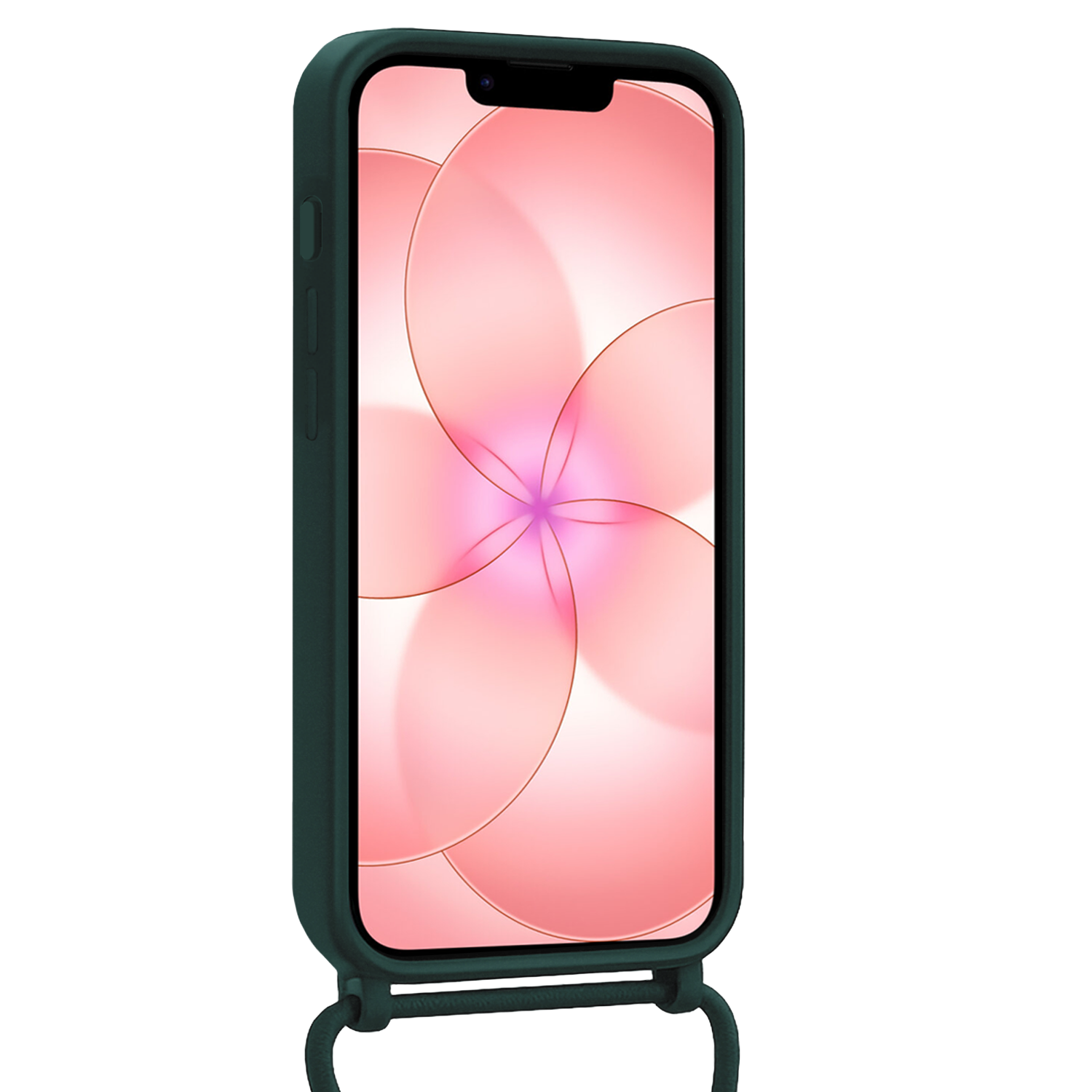 NoXx NoXx iPhone 17e Hoesje Pashouder met Koord Met 2x Screenprotector - Donkergroen