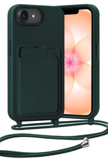 Nomfy Nomfy iPhone 17e Hoesje Pashouder met Koord - Donkergroen