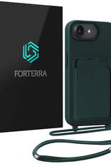 Forterra Forterra iPhone 17e Hoesje Pashouder met Koord - Donkergroen