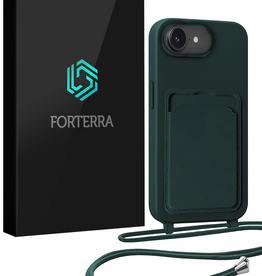 Forterra Forterra iPhone 17e Hoesje Pashouder met Koord - Donkergroen