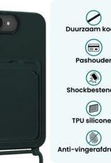 Forterra Forterra iPhone 17e Hoesje Pashouder met Koord Met Screenprotector - Donkergroen