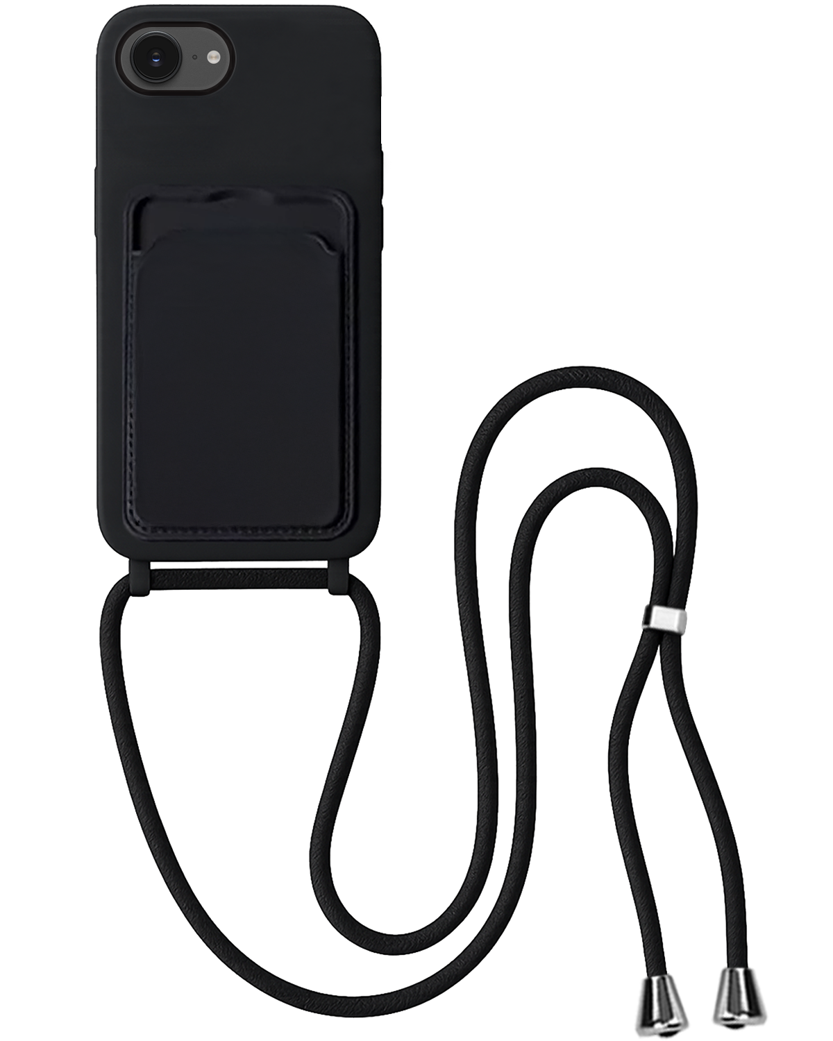 BASEY. BASEY. iPhone 17e Hoesje Pashouder met Koord - Zwart