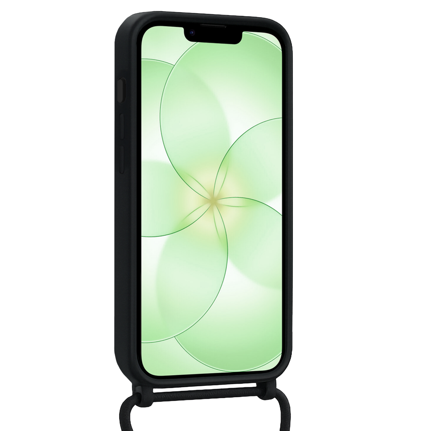 BASEY. BASEY. iPhone 17e Hoesje Pashouder met Koord Met Screenprotector - Zwart