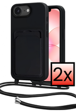 NoXx NoXx iPhone 17e Hoesje Pashouder met Koord - Zwart - 2 PACK