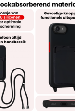 NoXx NoXx iPhone 17e Hoesje Pashouder met Koord Met Screenprotector - Zwart
