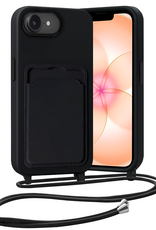 Nomfy Nomfy iPhone 17e Hoesje Pashouder met Koord - Zwart