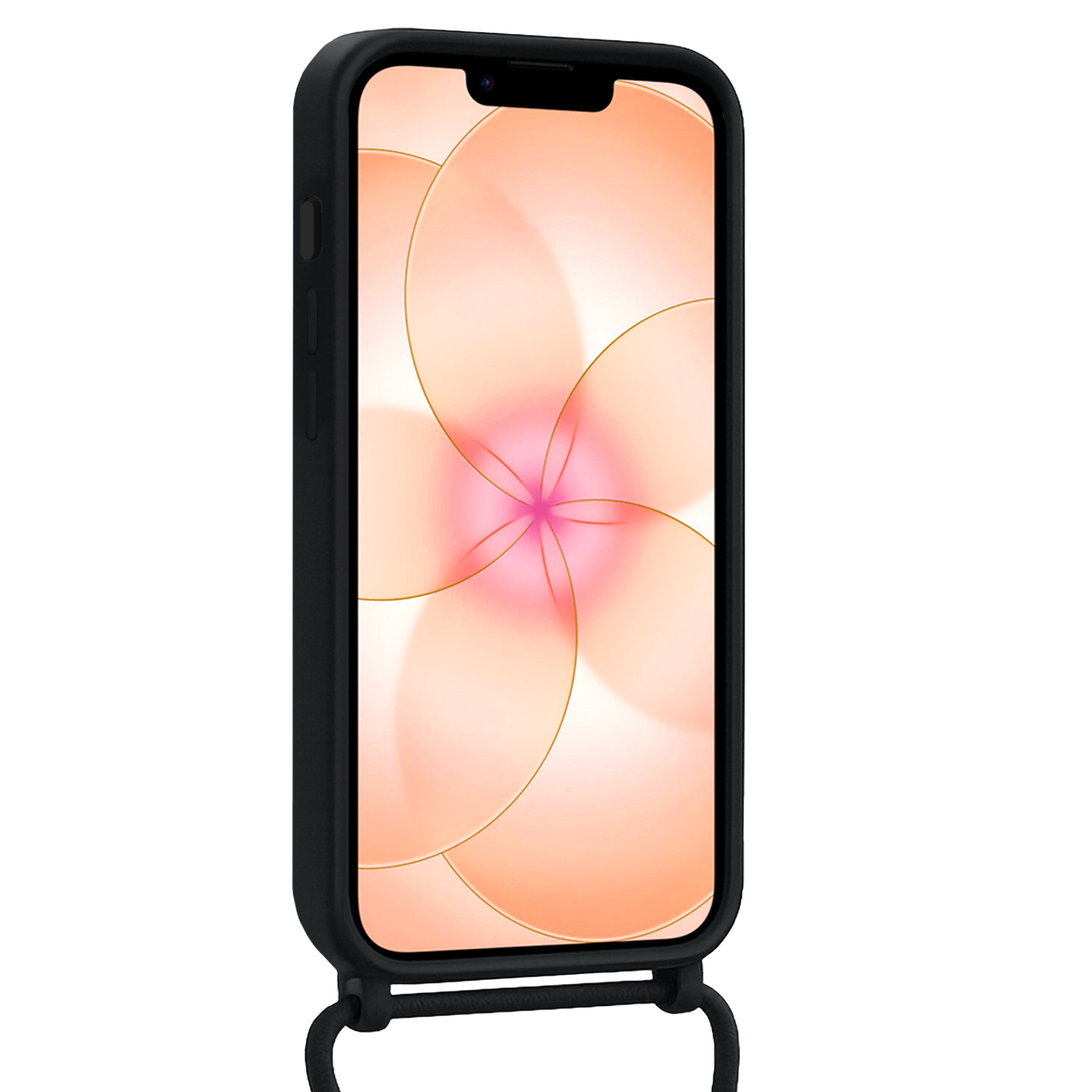 Nomfy Nomfy iPhone 17e Hoesje Pashouder met Koord Met Screenprotector - Zwart