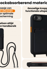 Nomfy Nomfy iPhone 17e Hoesje Pashouder met Koord Met 2x Screenprotector - Zwart