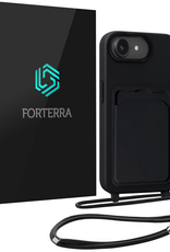 Forterra Forterra iPhone 17e Hoesje Pashouder met Koord - Zwart