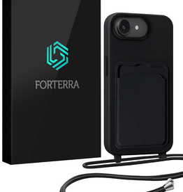 Forterra Forterra iPhone 17e Hoesje Pashouder met Koord - Zwart