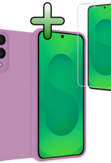 BASEY. BASEY. Samsung Galaxy S25 Edge Hoesje Siliconen Met Screenprotector - Lila