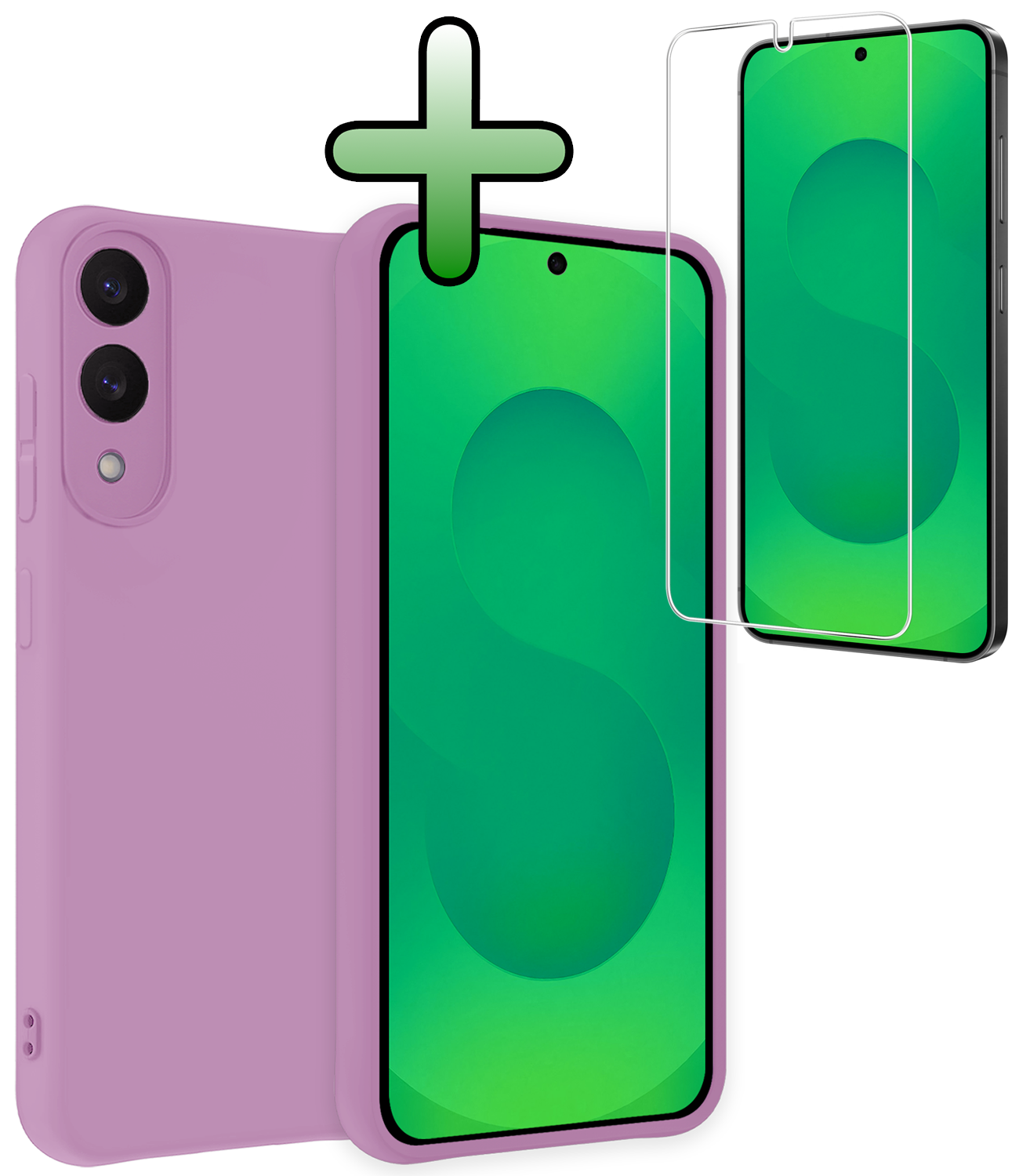 BASEY. BASEY. Samsung Galaxy S25 Edge Hoesje Siliconen Met Screenprotector - Lila