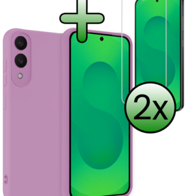 BASEY. BASEY. Samsung Galaxy S25 Edge Hoesje Siliconen Met 2x Screenprotector - Lila
