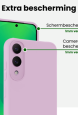 BASEY. BASEY. Samsung Galaxy S25 Edge Hoesje Siliconen Met 2x Screenprotector - Lila