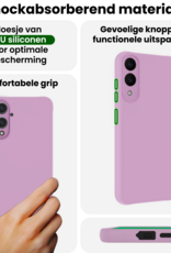 BASEY. BASEY. Samsung Galaxy S25 Edge Hoesje Siliconen Met 2x Screenprotector - Lila