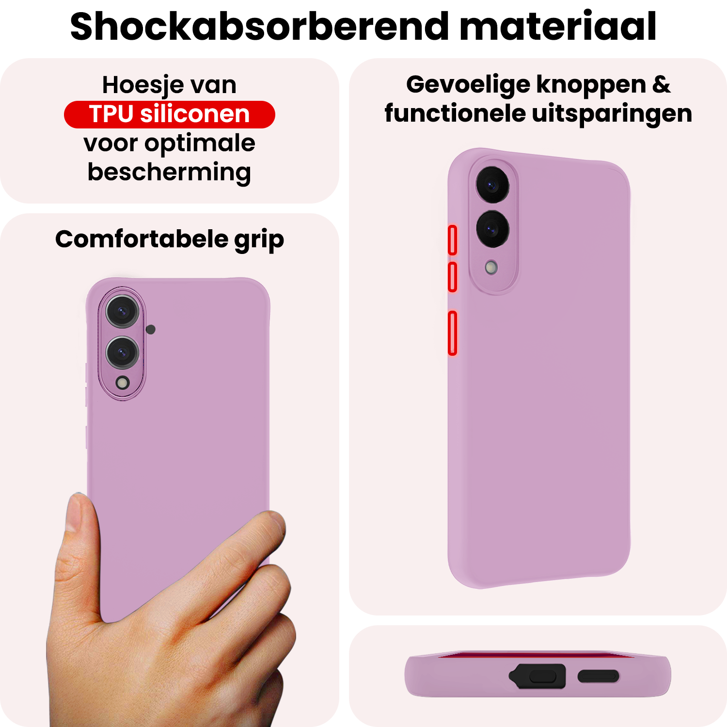 NoXx NoXx Samsung Galaxy S25 Edge Hoesje Siliconen - Lila