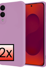 NoXx NoXx Samsung Galaxy S25 Edge Hoesje Siliconen - Lila - 2 PACK