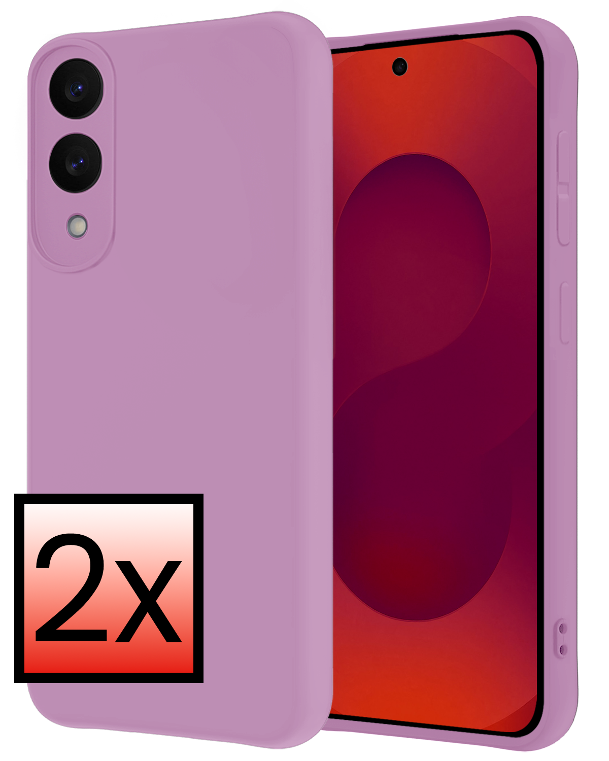 NoXx NoXx Samsung Galaxy S25 Edge Hoesje Siliconen - Lila - 2 PACK