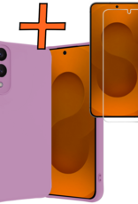 Nomfy Nomfy Samsung Galaxy S25 Edge Hoesje Siliconen Met Screenprotector - Lila