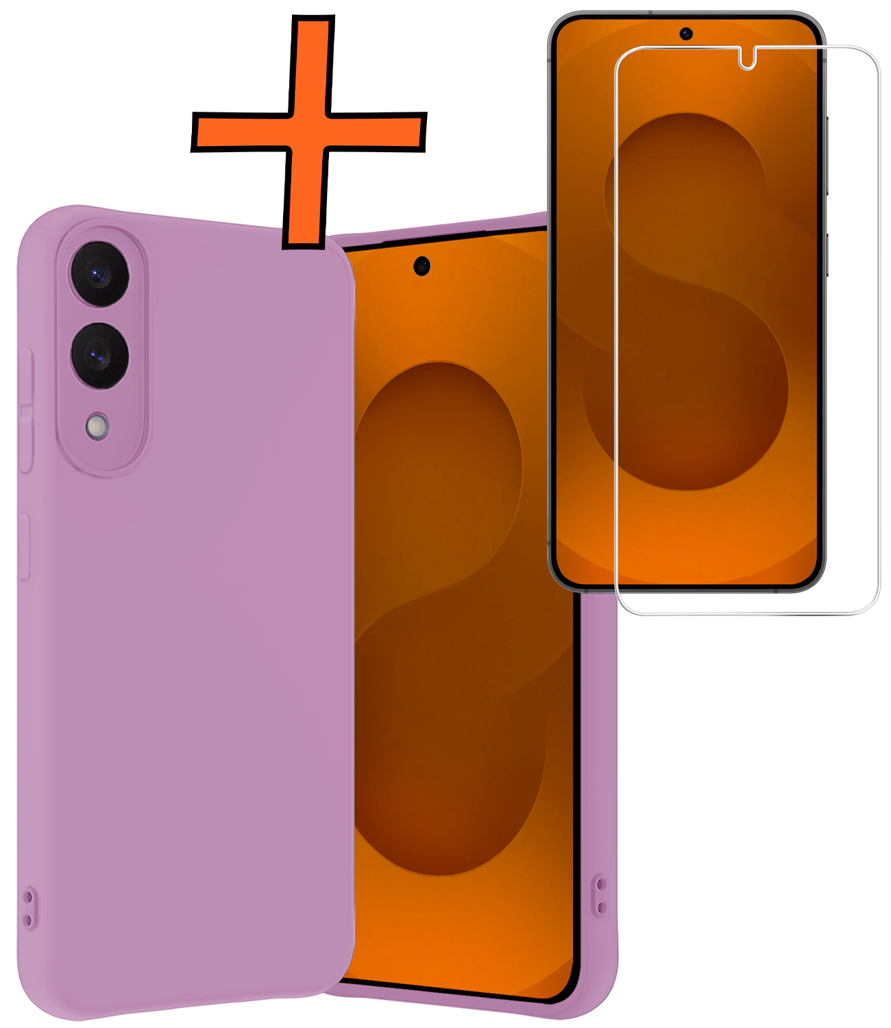 Nomfy Nomfy Samsung Galaxy S25 Edge Hoesje Siliconen Met Screenprotector - Lila