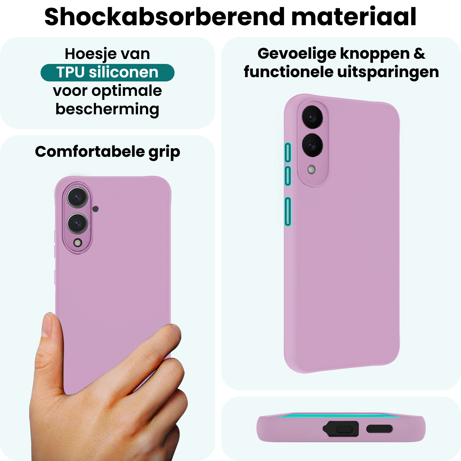 Forterra Forterra Samsung Galaxy S25 Edge Hoesje Siliconen - Lila