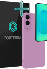 Forterra Forterra Samsung Galaxy S25 Edge Hoesje Siliconen Met Screenprotector - Lila