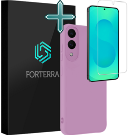Forterra Forterra Samsung Galaxy S25 Edge Hoesje Siliconen Met Screenprotector - Lila