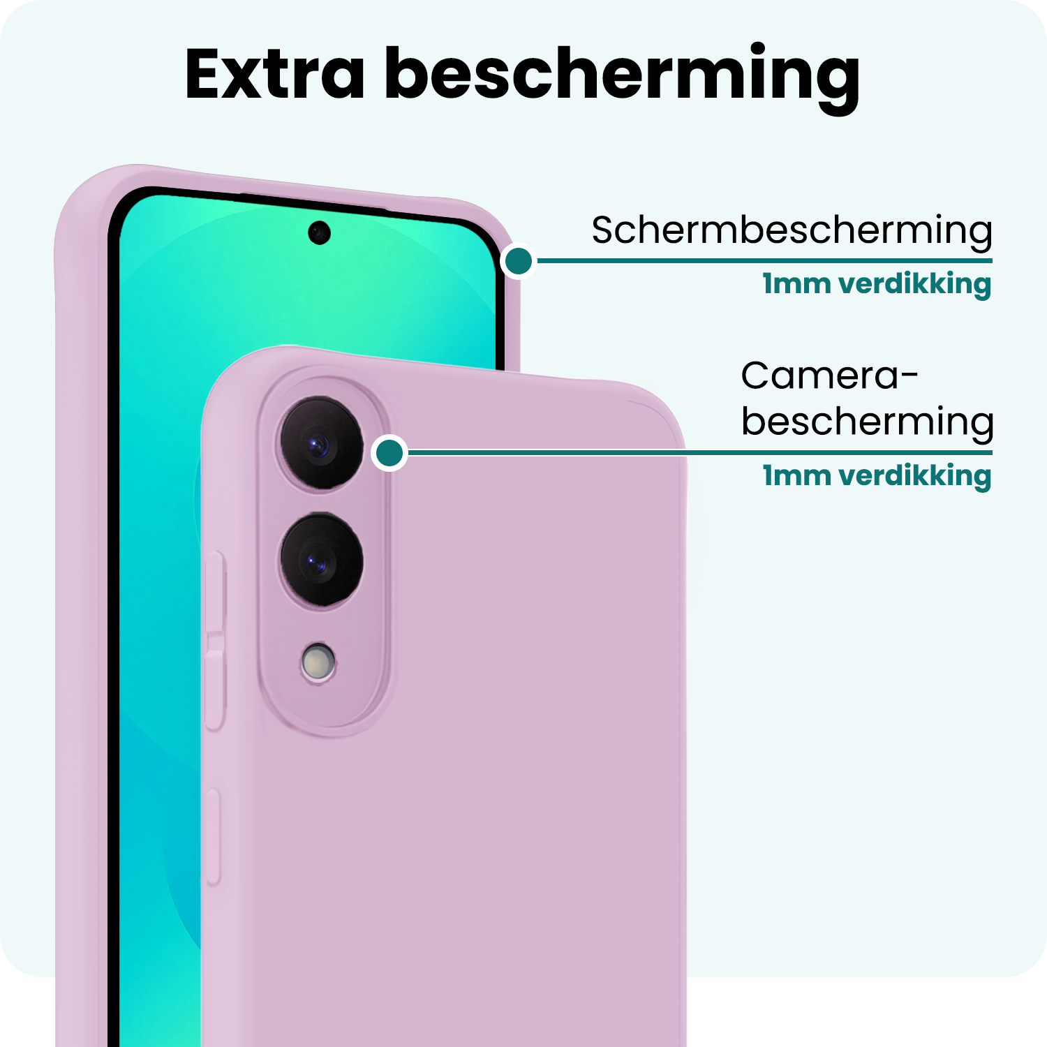 Forterra Forterra Samsung Galaxy S25 Edge Hoesje Siliconen Met 2x Screenprotector - Lila