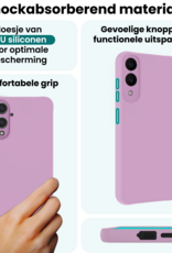 Forterra Forterra Samsung Galaxy S25 Edge Hoesje Siliconen Met 2x Screenprotector - Lila