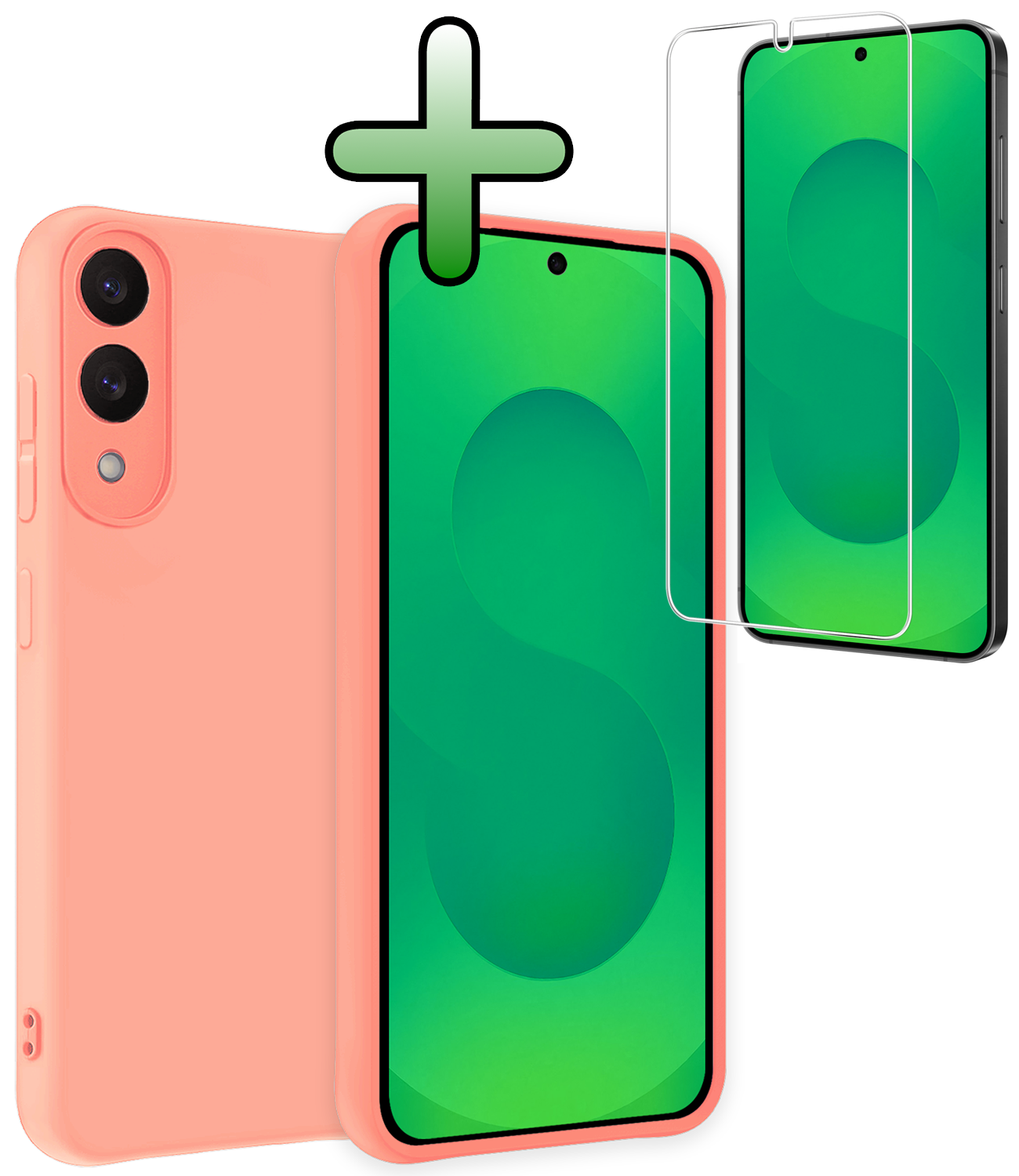 BASEY. BASEY. Samsung Galaxy S25 Edge Hoesje Siliconen Met Screenprotector - Lichtroze