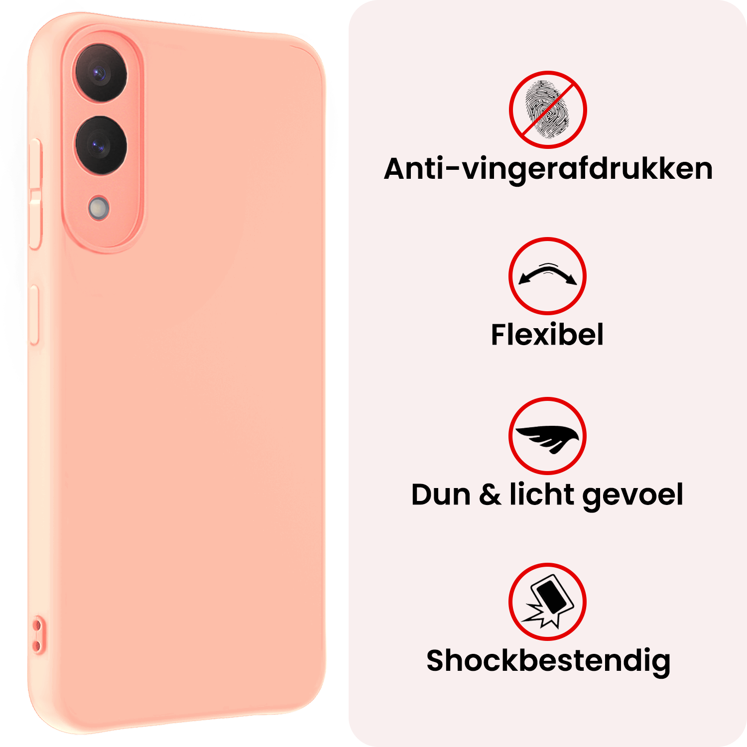 NoXx NoXx Samsung Galaxy S25 Edge Hoesje Siliconen - Lichtroze