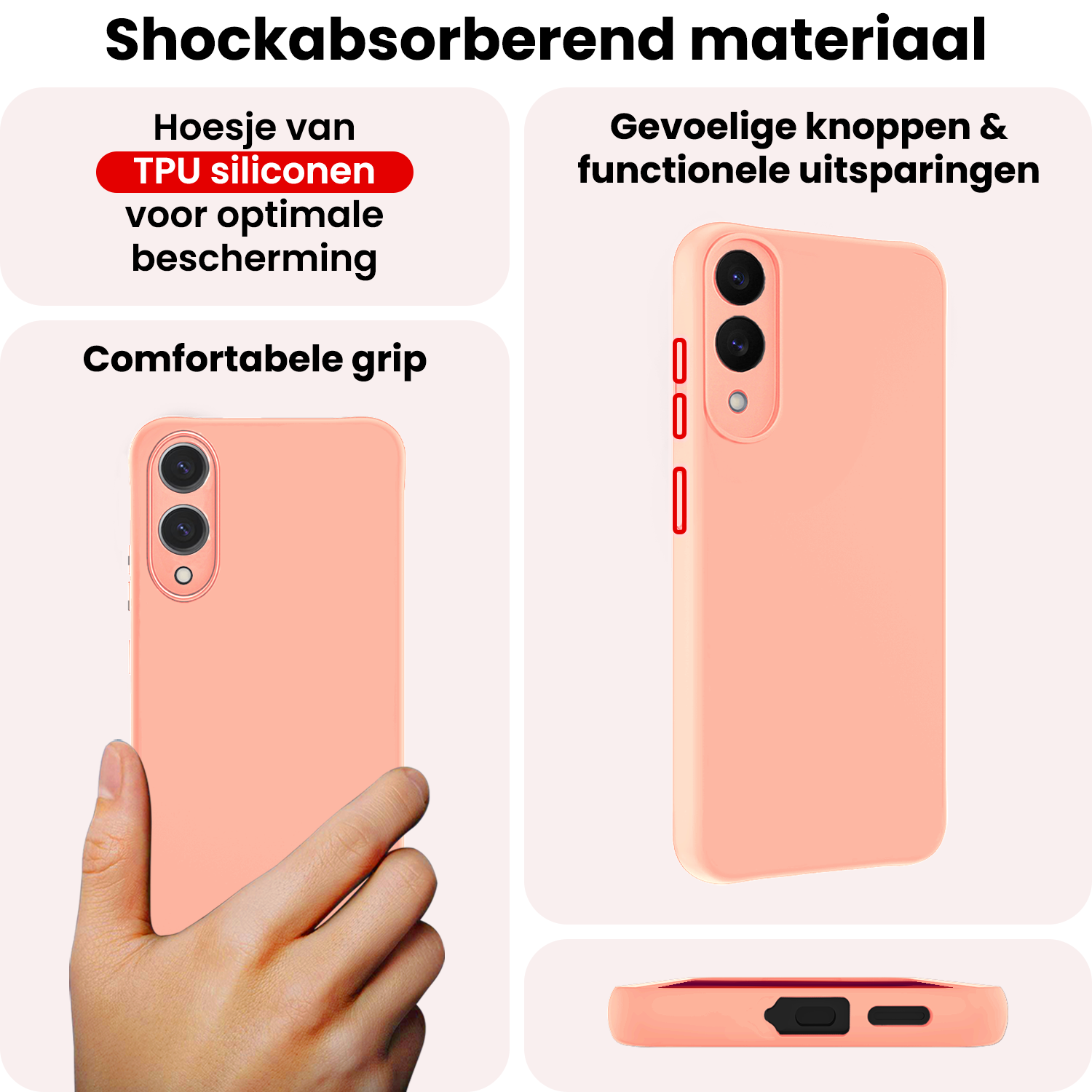 NoXx NoXx Samsung Galaxy S25 Edge Hoesje Siliconen - Lichtroze