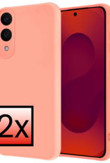 NoXx NoXx Samsung Galaxy S25 Edge Hoesje Siliconen - Lichtroze - 2 PACK