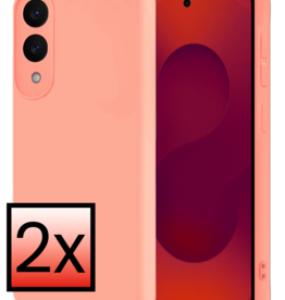 NoXx NoXx Samsung Galaxy S25 Edge Hoesje Siliconen - Lichtroze - 2 PACK