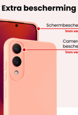 NoXx NoXx Samsung Galaxy S25 Edge Hoesje Siliconen Met Screenprotector - Lichtroze