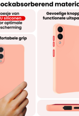 NoXx NoXx Samsung Galaxy S25 Edge Hoesje Siliconen Met Screenprotector - Lichtroze