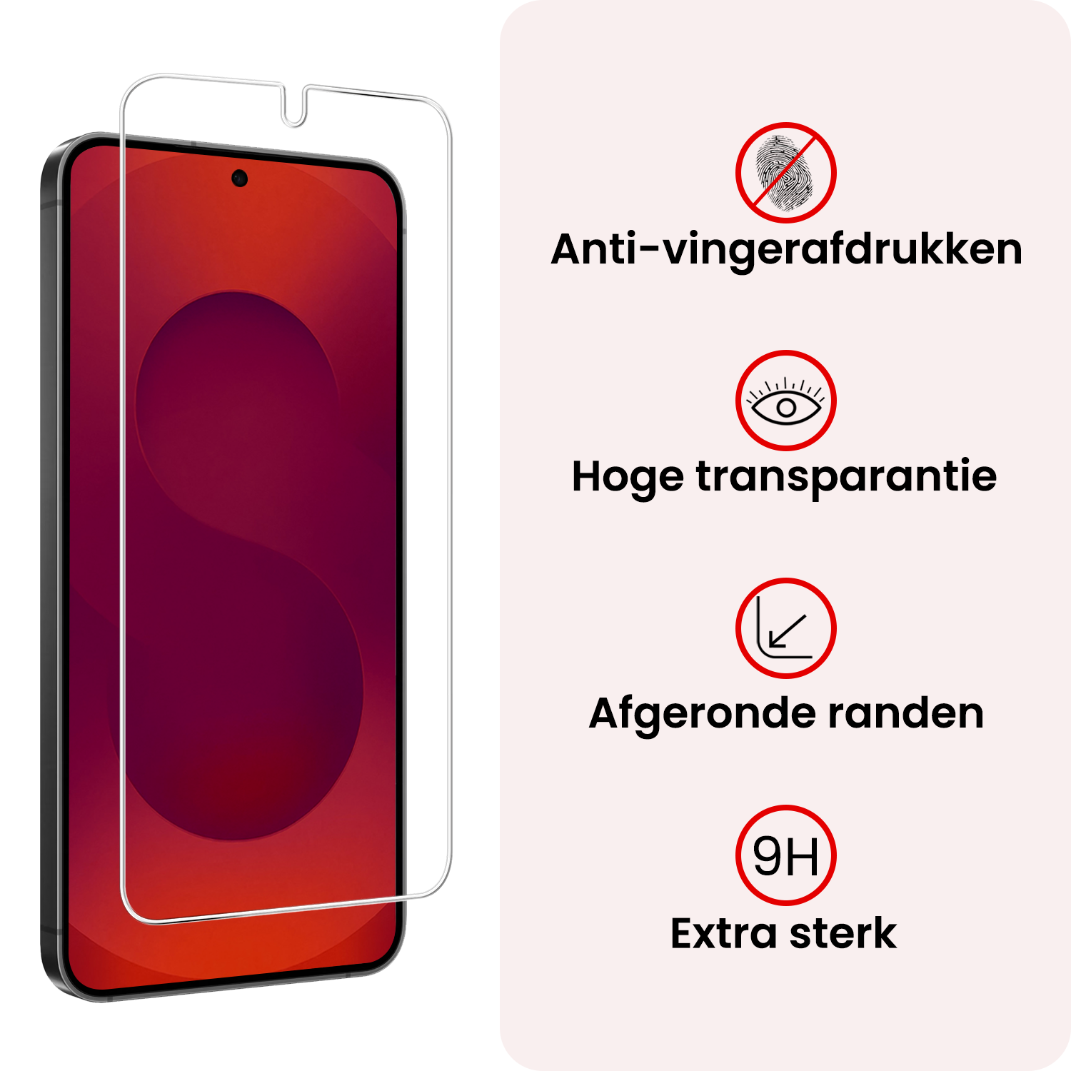 NoXx NoXx Samsung Galaxy S25 Edge Hoesje Siliconen Met 2x Screenprotector - Lichtroze