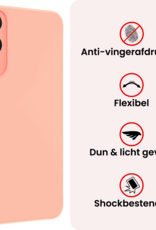 NoXx NoXx Samsung Galaxy S25 Edge Hoesje Siliconen Met 2x Screenprotector - Lichtroze