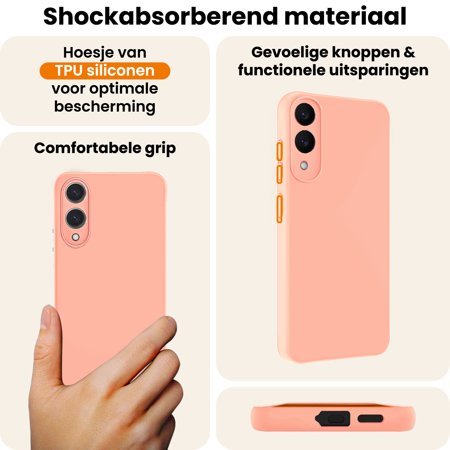 Nomfy Nomfy Samsung Galaxy S25 Edge Hoesje Siliconen - Lichtroze