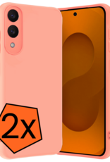 Nomfy Nomfy Samsung Galaxy S25 Edge Hoesje Siliconen - Lichtroze - 2 PACK