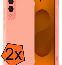 Nomfy Nomfy Samsung Galaxy S25 Edge Hoesje Siliconen - Lichtroze - 2 PACK
