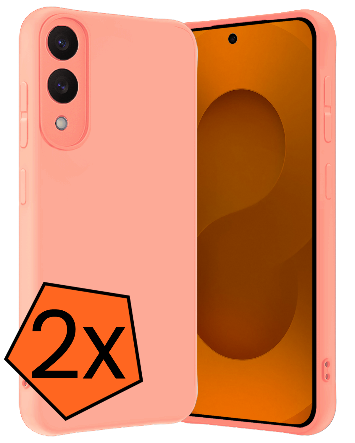 Nomfy Nomfy Samsung Galaxy S25 Edge Hoesje Siliconen - Lichtroze - 2 PACK